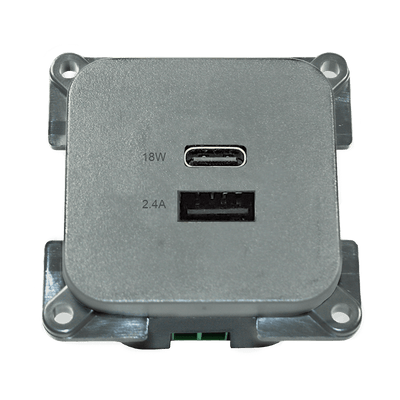 C-line usb laadcontactdoos met usb-a en usb-c - ece r10 - zilver - zonder verkoopverpakking