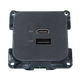 Toma de carga USB C-line con USB-A y USB-C - ECE R10 - antracita
