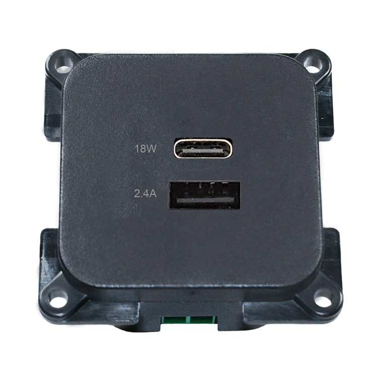 Toma de carga USB C-line con USB-A y USB-C - ECE R10 - antracita - sin embalaje de venta