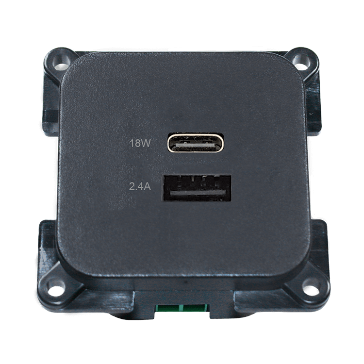 Toma de carga USB C-line con USB-A y USB-C - ECE R10 - antracita - sin embalaje de venta