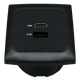 Toma de carga USB C-line con USB-A y USB-C con marco de cubierta opal negro