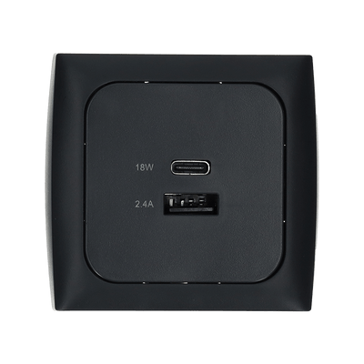 Toma de carga USB C-line con USB-A y USB-C con marco opal antracita - sin embalaje de venta