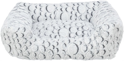 Canasta de perros trixie mila hushy pelos de peluche gris blanco