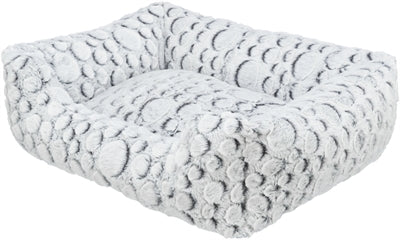 Canasta de perros trixie mila hushy pelos de peluche gris blanco