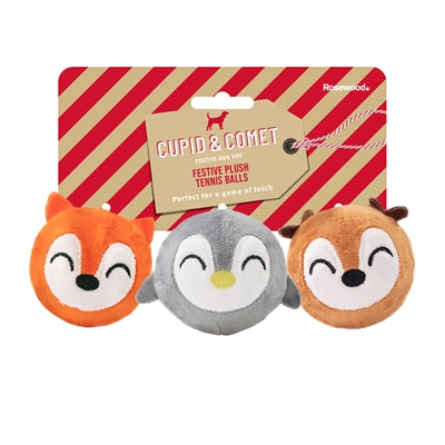 Cupido Comet Festive Plush Tennis Balls