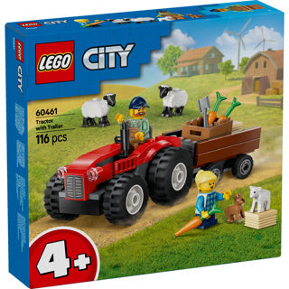 LEGO LEGO CITY 60461 Trattore rosso con trailer e pecore
