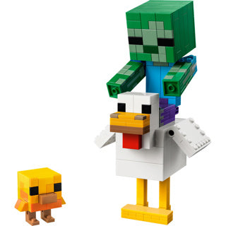 Lego ® Minecraft® Giocattolo da costruzione per il cavaliere di galline - decorazione da gioco con baby zombie, gallina e pulcino - consiglio regalo per ragazzi e ragazze dai 9 anni - 21582