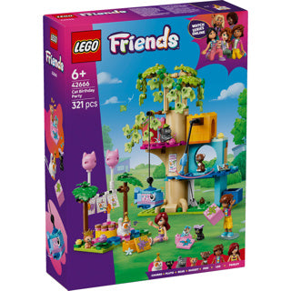 LEGO 42666 Amigos Fiesta de cumpleaños de gato y casa en el árbol