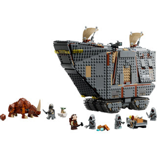 Lego ® Star Wars: The Mandalorian™ Offworld Sandcrawler™ y Mudhorn - Juguete de construcción con vehículo para niños - Incluye 7 personajes - Idea de regalo para niños, niñas y fans a partir de 14 años - 75453