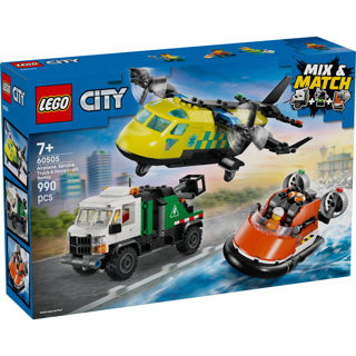 Remix di aereo, camion di servizio e hovercraft Lego City 60505