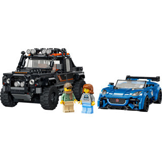 Kit di costruzione per auto Lego Speed Champions Jaguar Project 7 e Land Rover Defender per bambini 77264