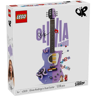 Lego editions, kit di costruzione della doppia chitarra di Olivia Rodrigo per la decorazione della stanza di bambini e adolescenti - 43031