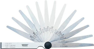 Juego de galgas de espesores Vogel 0,05-1,00 mm pulgadas 13 piezas