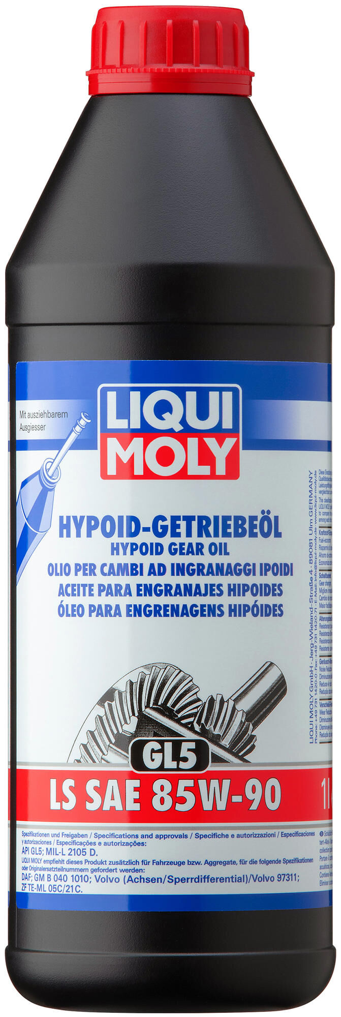 Liqui Moly Hipoid engranaje Aceite GL5 LS LM SAE 85W-90 1L