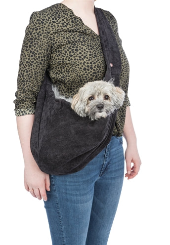 Trixie Dog Bag Belly Carrier Soft Negro Gris