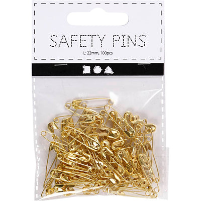 Creative Company Safety Pins Gold, 100 °.