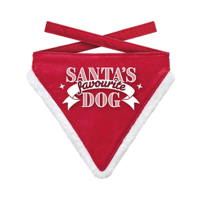 Mentajos regalos Bandana Bandana Santa's Favorite Dog Red