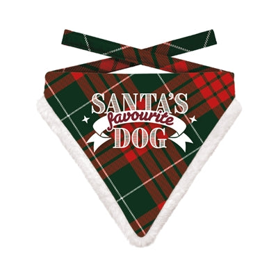 Mentajos de los regalos de Navidad Bandana de la ventana de perro favorita de Santa Verde rojo