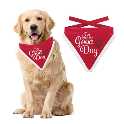 Mually Gifts Bandana de Navidad Good Dog Red