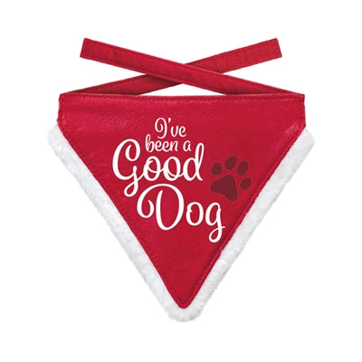 Mually Gifts Bandana de Navidad Good Dog Red