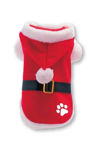 Mually Gifts Chaqueta de perro de Navidad Santa Claus Poot Red