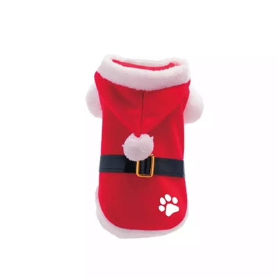 Mually Gifts Chaqueta de perro de Navidad Santa Claus Poot Red