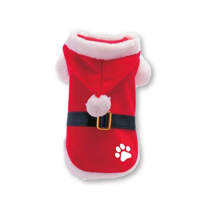 Mually Gifts Chaqueta de perro de Navidad Santa Claus Poot Red