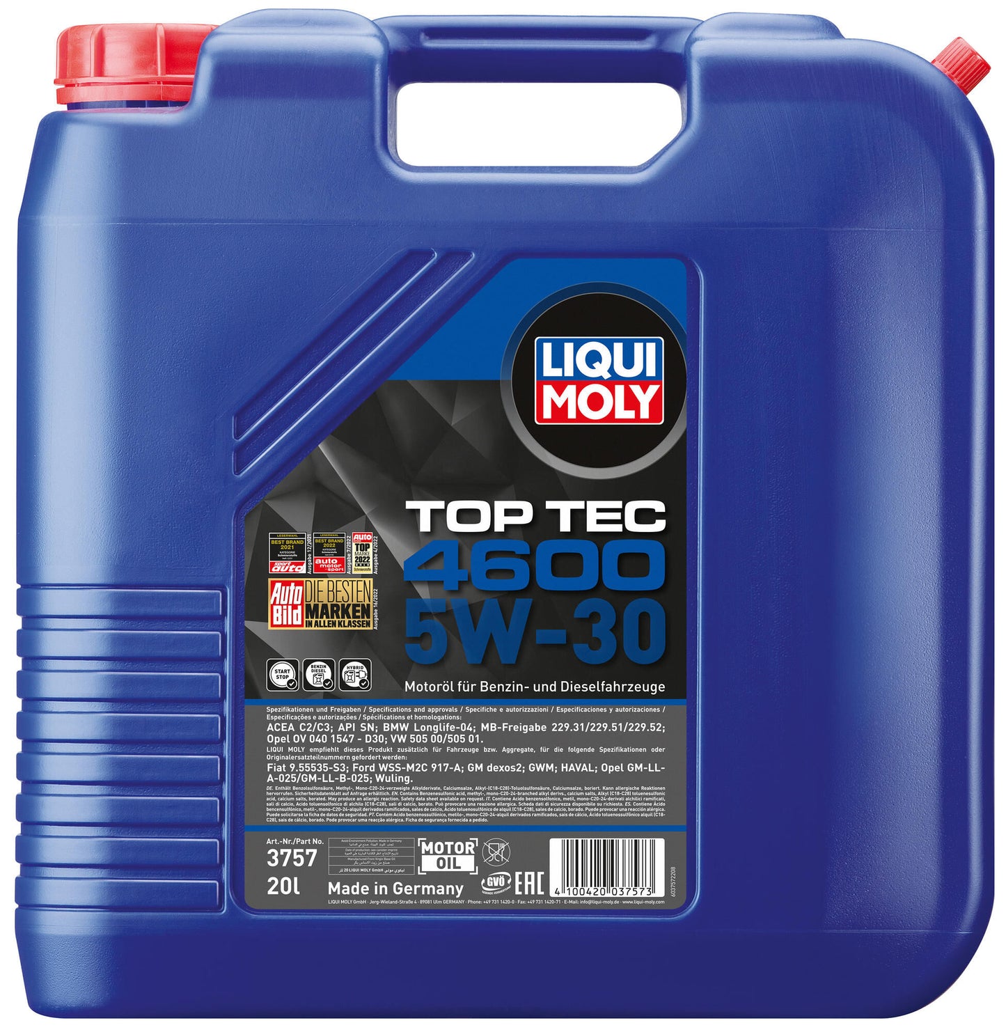 Top 4600 dell'olio motore di Liqui MOLY TEC 4600.