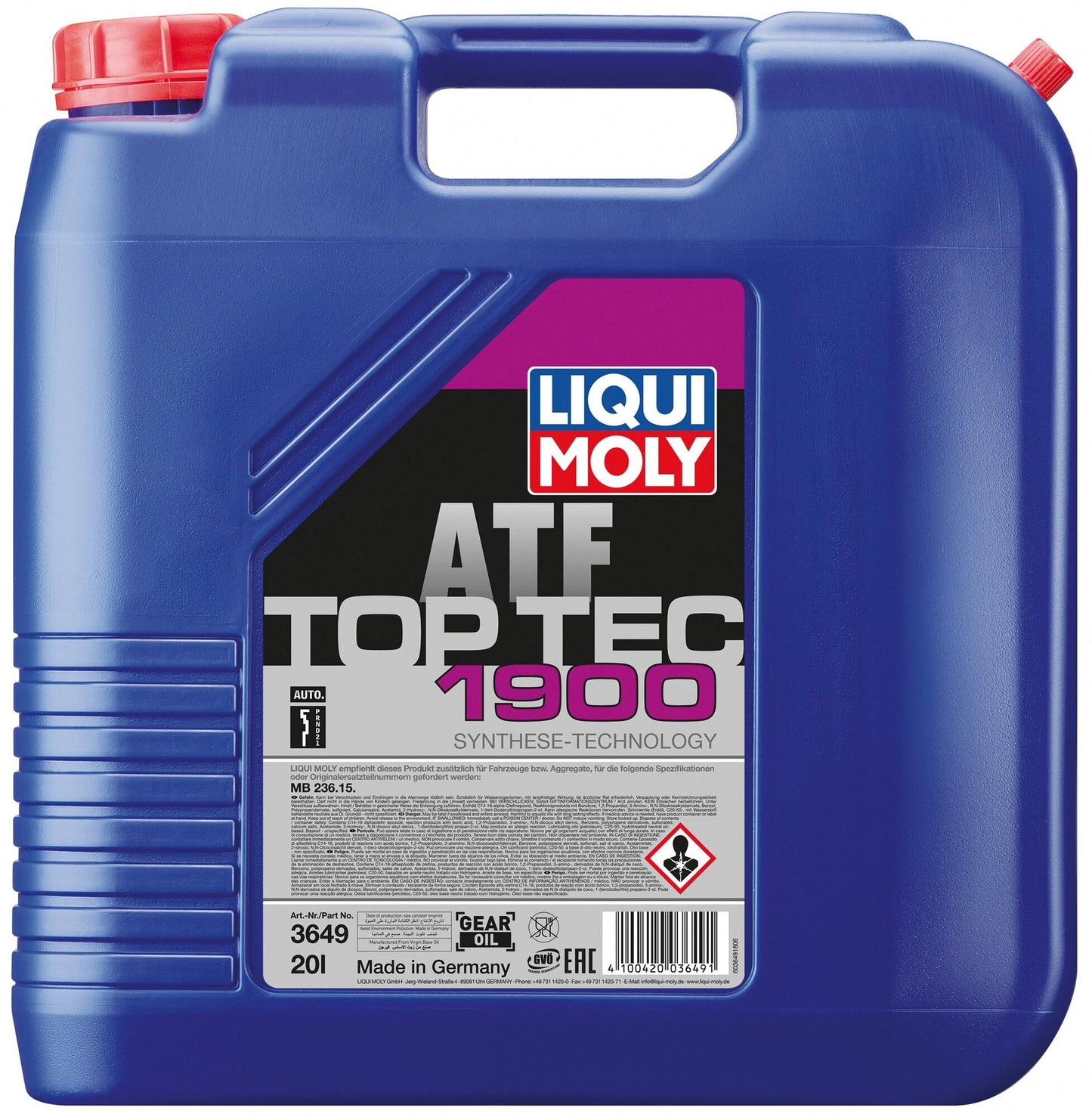 Liqui moly transmissieolie top tec atf 1900 top tec atf 1900 kanister 20l