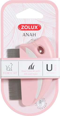 Zolux Anah Flea pettine attorno al bianco rosa