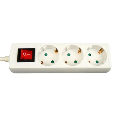 Socket 3-way 1.5m switch white
