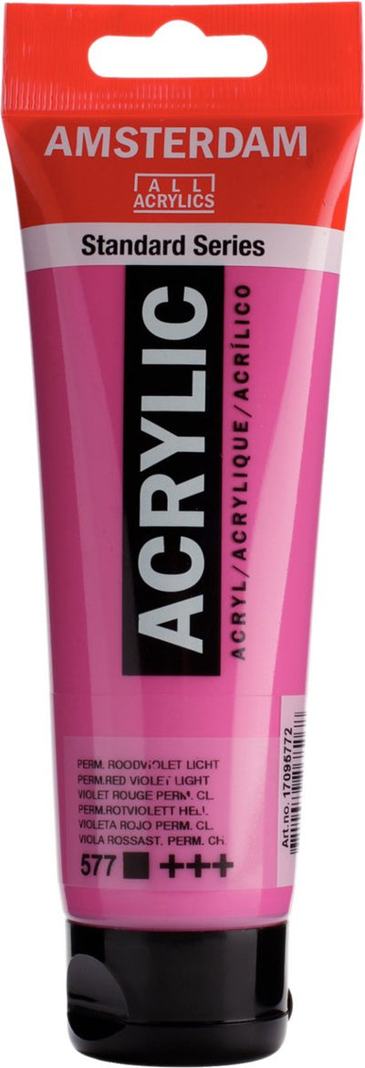 Tubo di vernice acrilica serie standard Amsterdam da 120 ml rosso-violetto permanente chiaro 577
