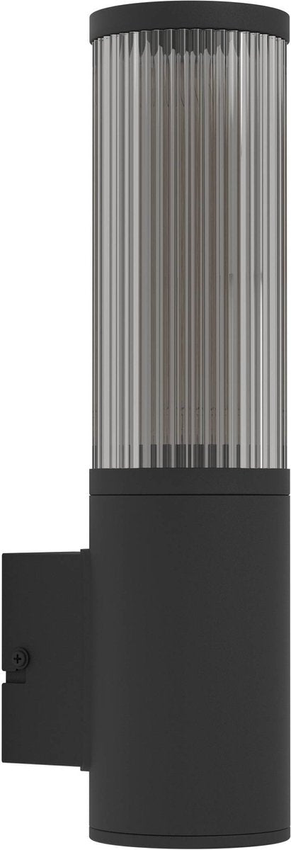 Lampada da parete per esterno Eglo salle - e27 - 31 cm - fumo - nero
