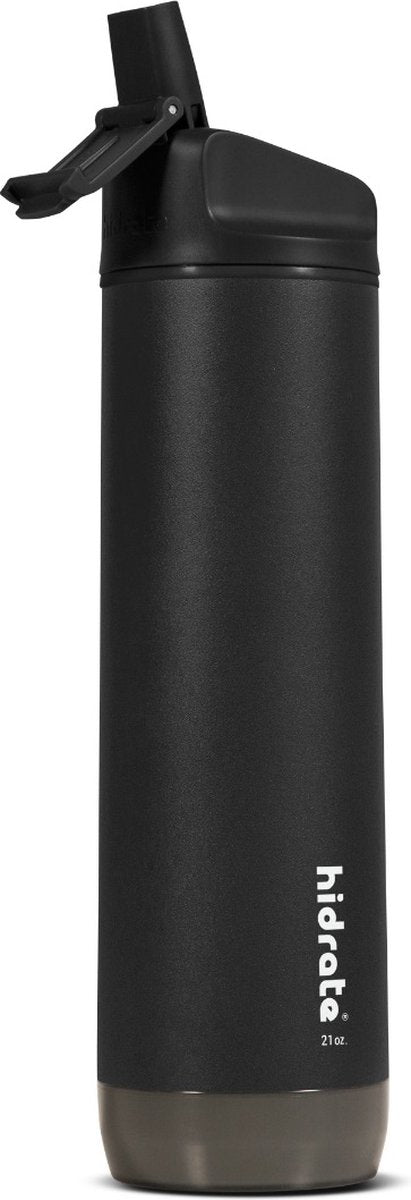 Hidrate spark straw slimme waterfles - staal - 620ml - led verlichting - zwart
