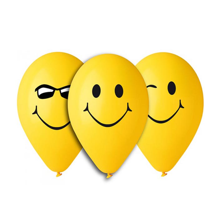 Smiley Globos, 5st.