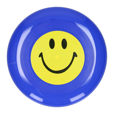 Frisbee con carita sonriente azul