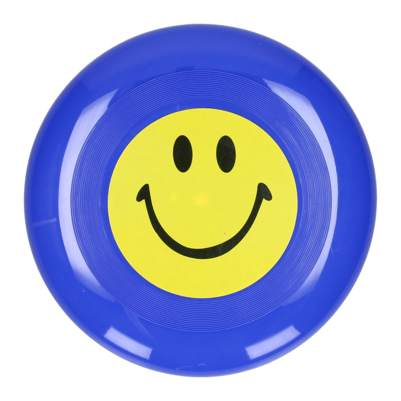 Frisbee con carita sonriente azul