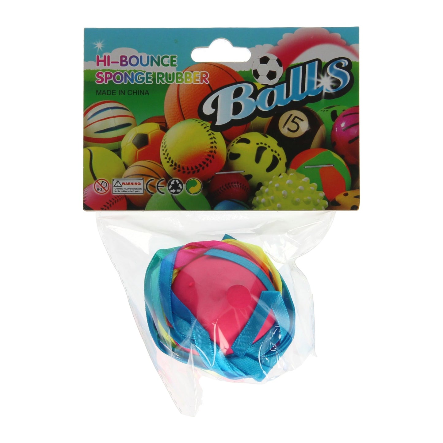 Bola con cinta de arcoiris