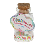 Mini gummetjes regenboogwolken in glas, 12st. - afbeelding 1