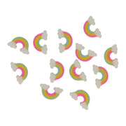 Mini gummetjes regenboogwolken in glas, 12st. - afbeelding 2