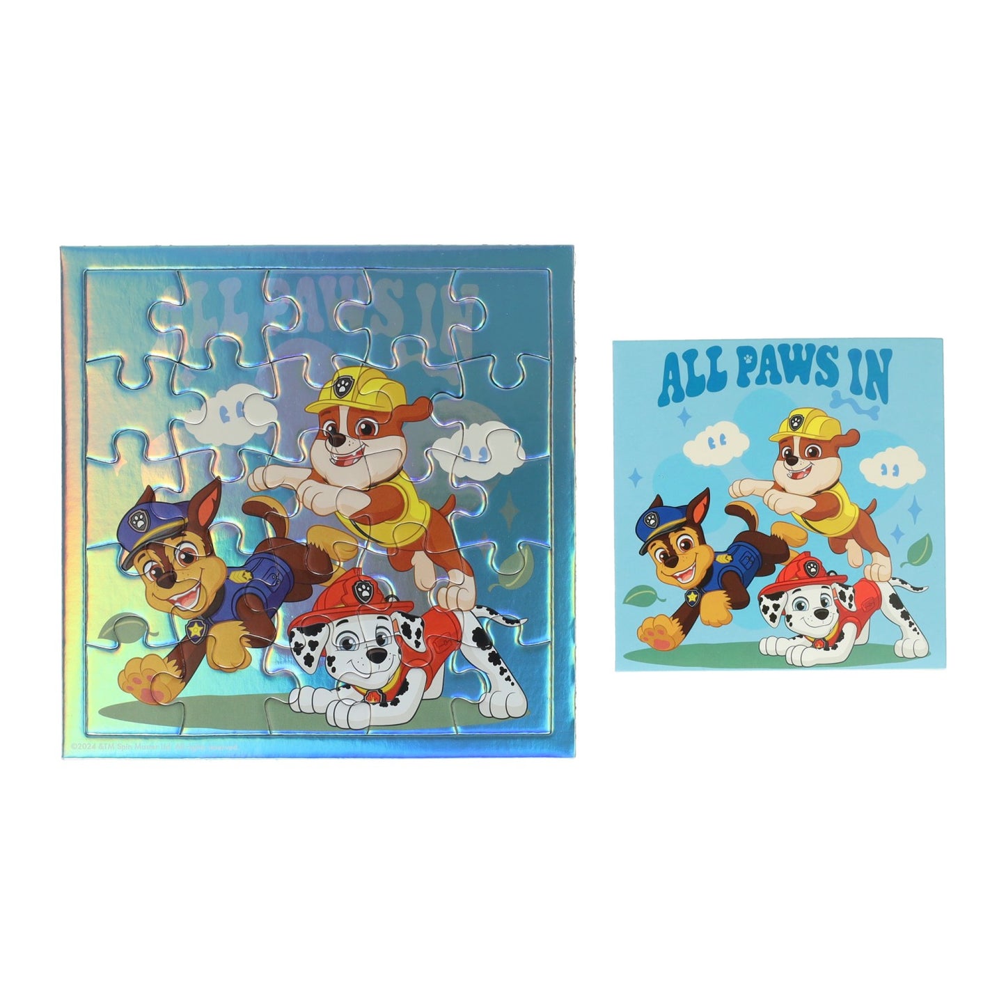 Biglietto di auguri e busta per puzzle Paw Patrol