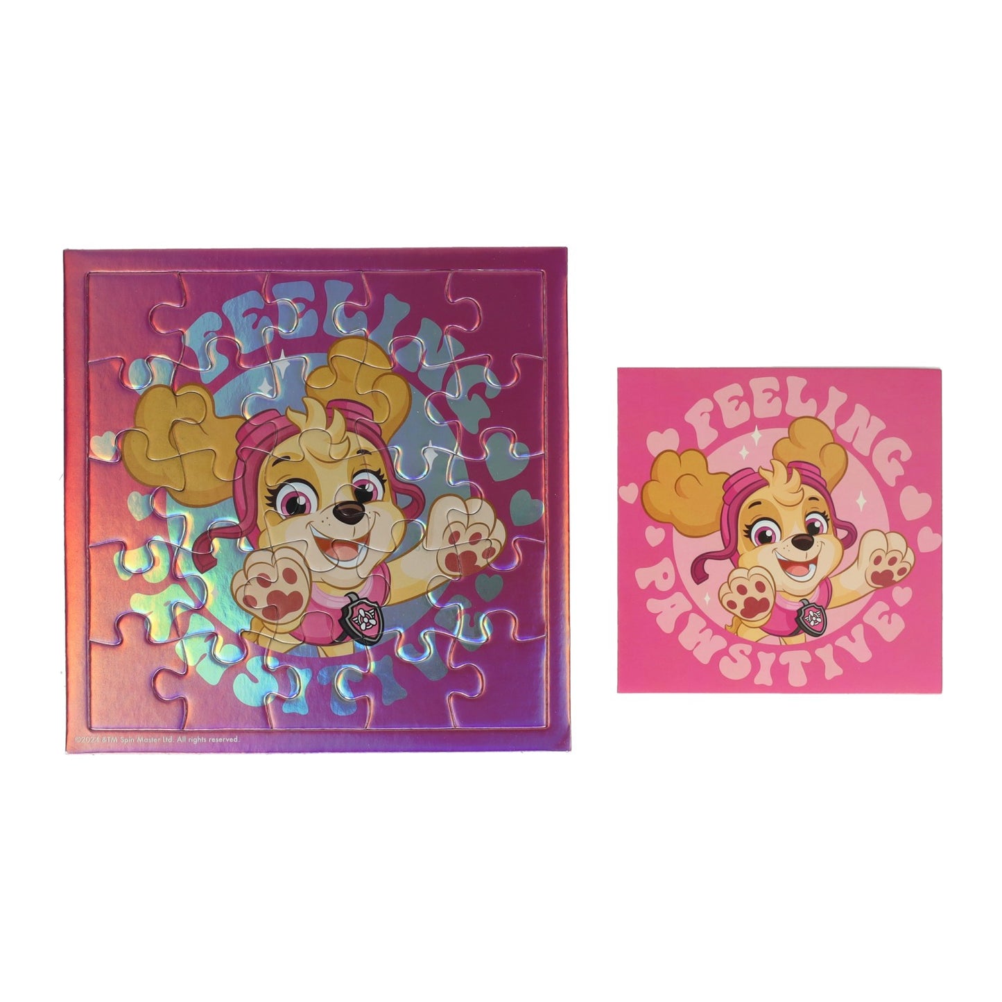 Carta puzzle Paw Patrol carta rosa e busta