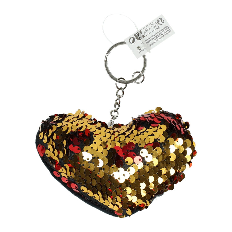 Portachiavi cuore con paillettes