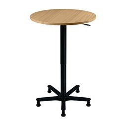Scrivania Bach rotonda regolabile in altezza faggio nero martello 800x720-1140mm