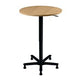 Scrivania Bach rotonda regolabile in altezza faggio nero martello 800x720-1140mm