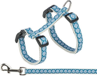 Trixie kattentuig met riem grijs blauw