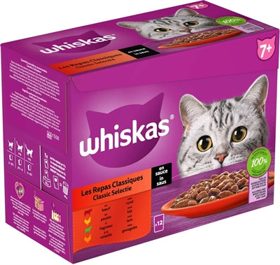 Whiskas Whis multipack pouch senior vlees selectie in saus