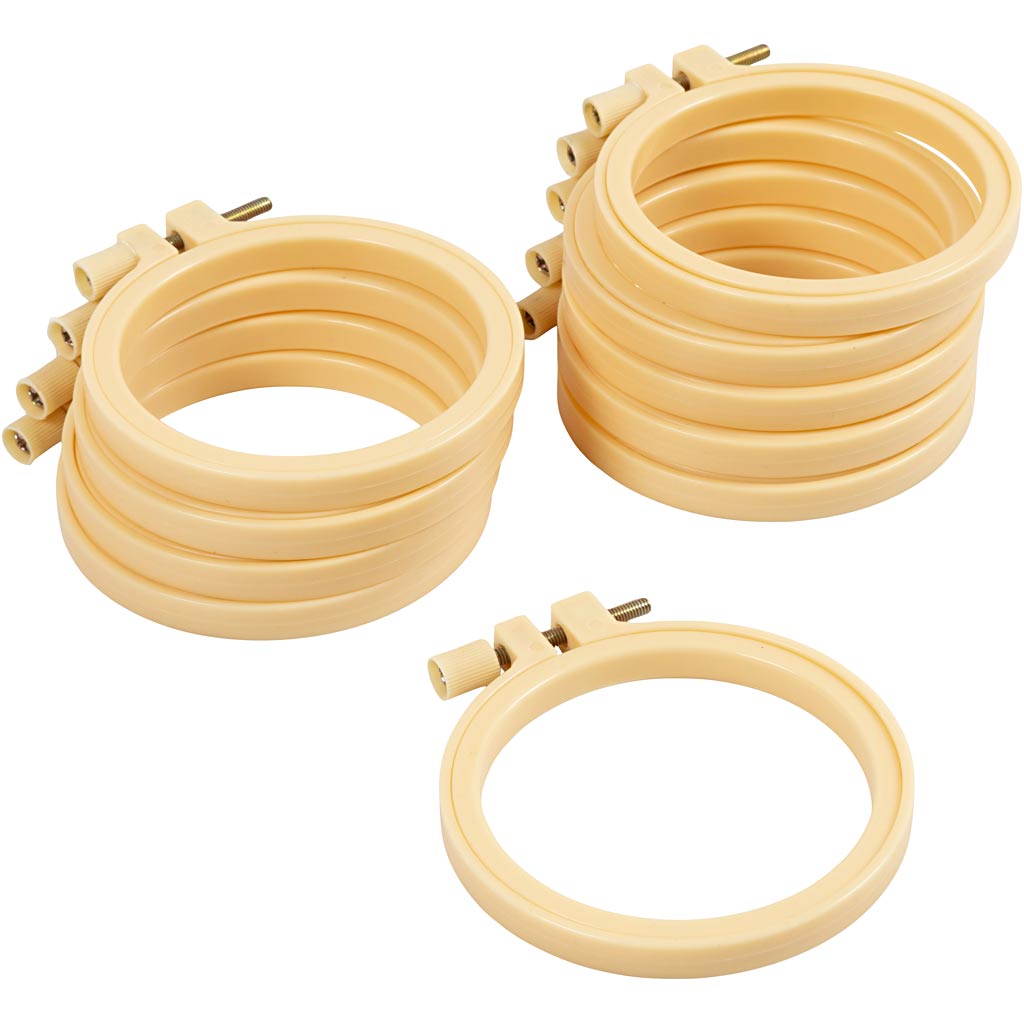 Bastidor de bordar Creativ company, redondo, d 9,5 cm, 10 piezas, 1 caja