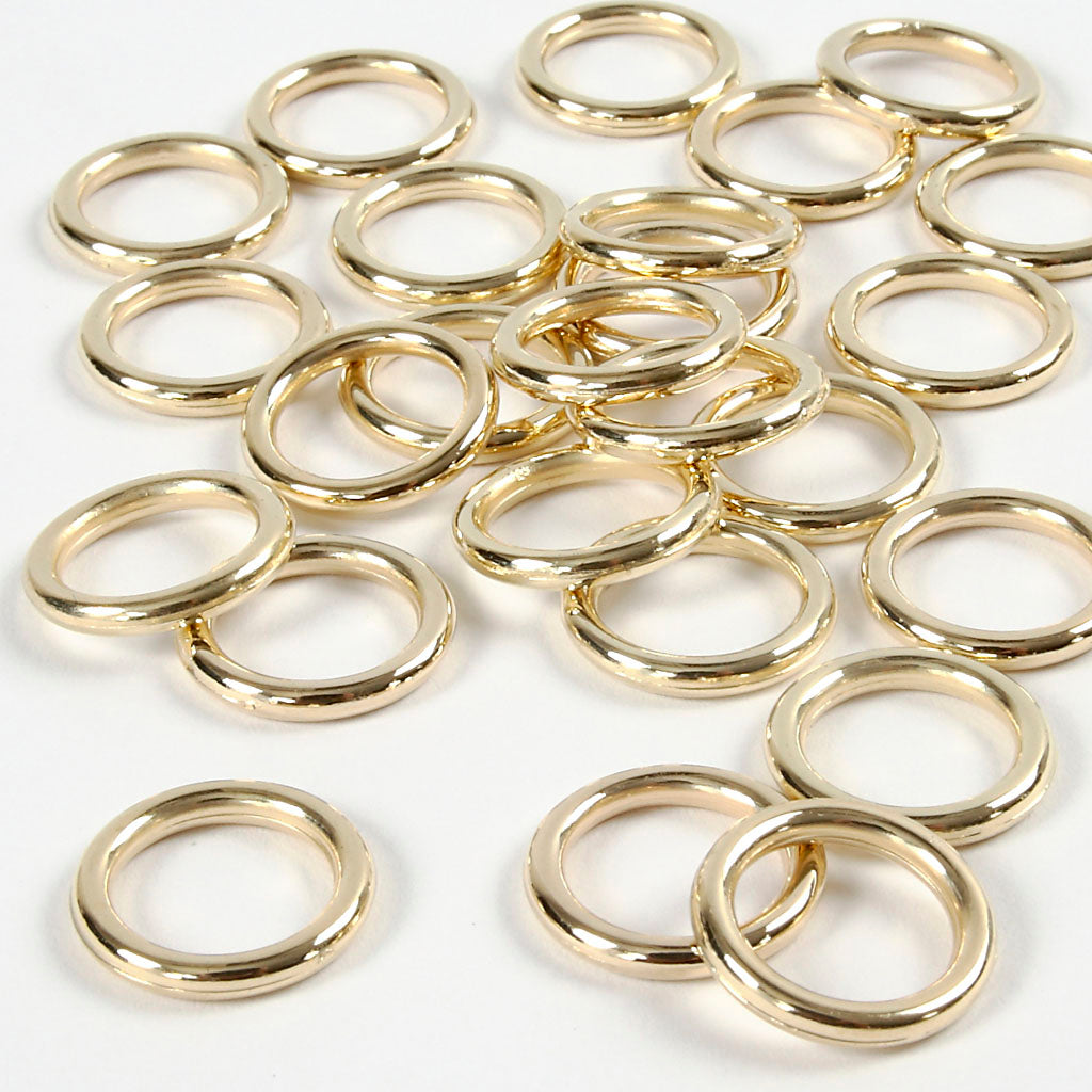 Anillo de plástico Creativ company, tamaño 15 mm, grosor 2 mm, dorado, 25 piezas 1 caja