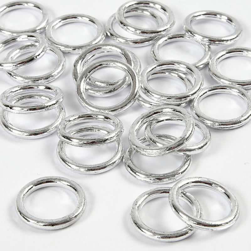 Anello in plastica Creative Company, misura 15 mm, spessore 2 mm, argento, 25 pezzi 1 scatola